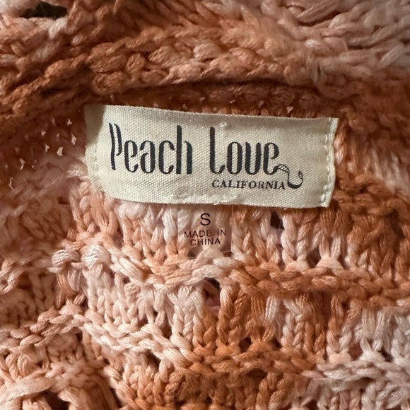 Peach Love Super Soft Tie-dye Chunky Knit Open Front Oversized Boho Cardigan S - Picture 10 of 12
